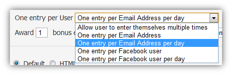 One entry per User >> Options Dropdown