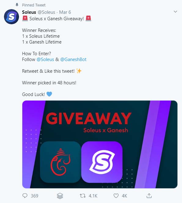 twitter giveaway contest example idea retweet promotion