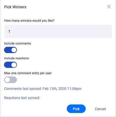 woobox instagram facebook comment picker example