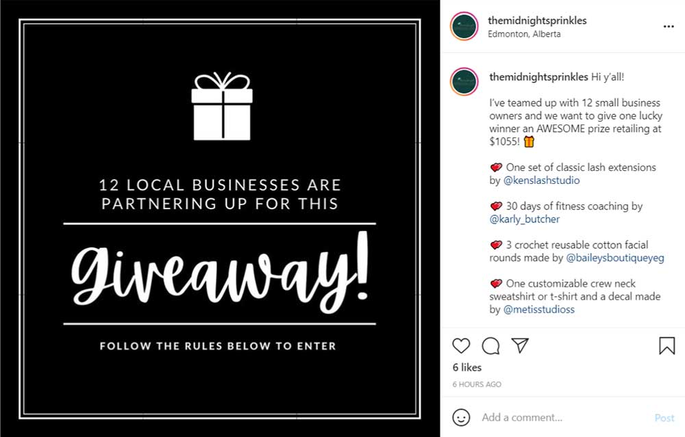 Instagram Giveaway Rules Template