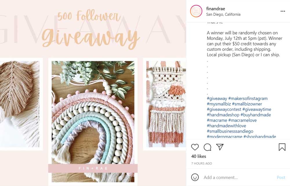 Instagram Giveaway Rules Template