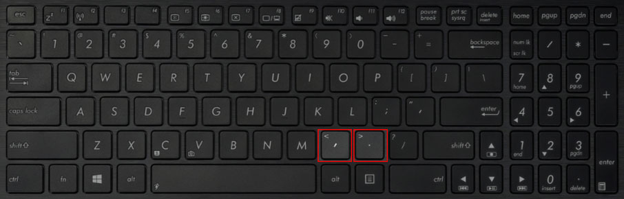 Keyboard shortcut 5 carrot keys