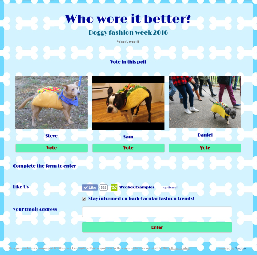 Poll entry page