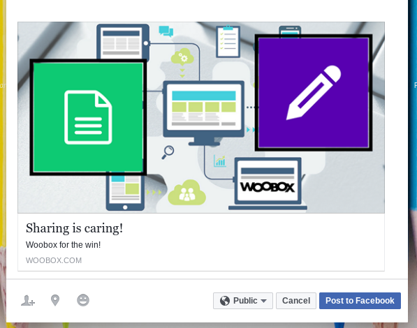 Facebook share popup