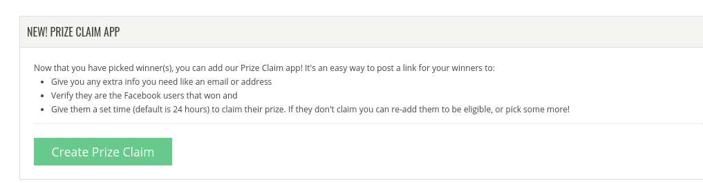 Create Prize Claim