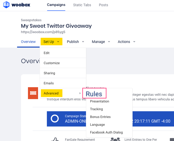 Woobox Social Media Contest Rules Template