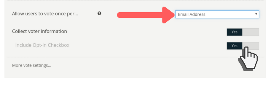 Collect voter data/restrict by email