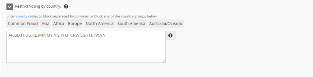 restrict voting by country